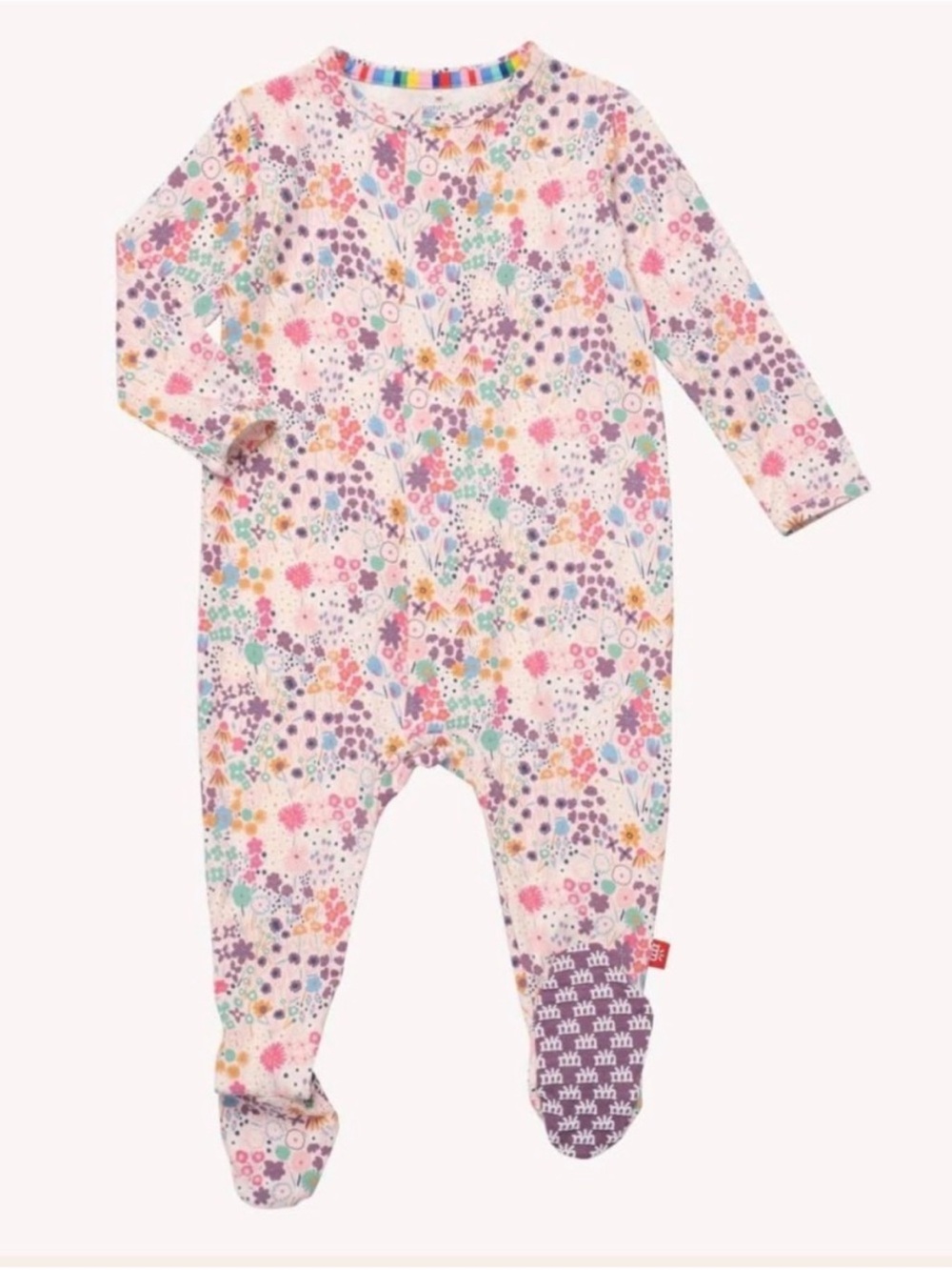 Magnetic Me Isla Pink Floral Print Footie Size 6-9 Months Modal
